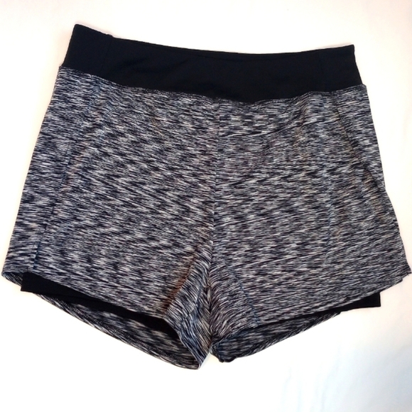 LASLULU Running Shorts With Pockets Size L Black/Grey/White - Picture 1 of 9